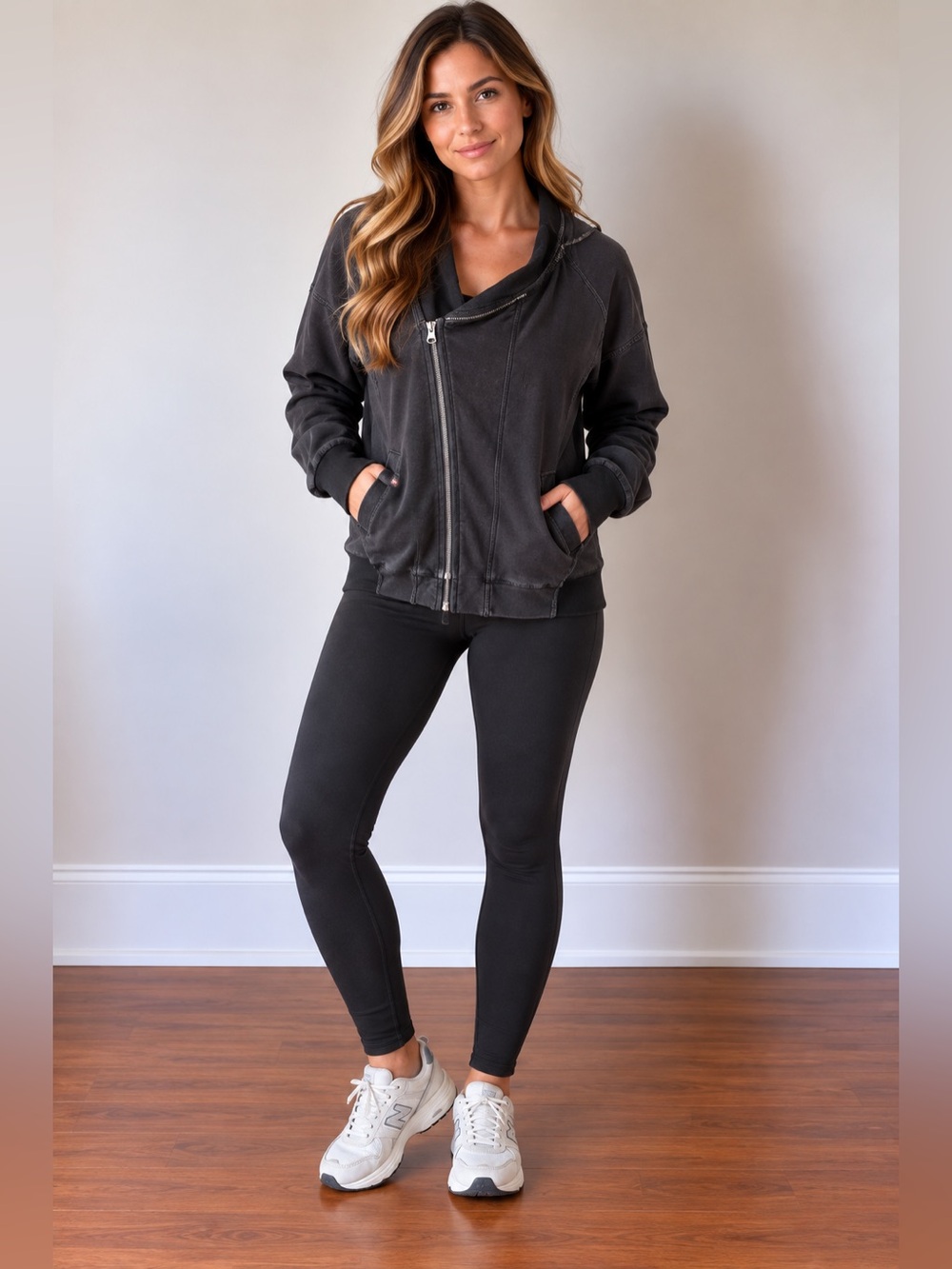 lululemon athletica Black Zip-Up Asymmetrical Women's Sweater